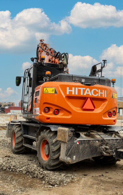 Hjulgrävare i arbete