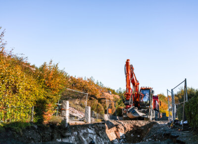 Hitachi hjulgrävare i arbete